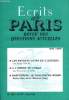 ECRITS DE PARIS - REVUE DES QUESTIONS ACTUELLES N°577 - Serge DOUAY•Les enfants gâtés de l’Audimat. Jean DENIPIERRE•De Gaulle faux prophète et vrai ...