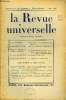 LA REVUE UNIVERSELLE TOME 3 N°17 - Léon DAUDET. Emile Zola ou le romantisme de l'égout.André BEAUNIER. . Joubert et Mme de Vintimille. I.Edouard ...