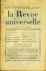 LA REVUE UNIVERSELLE TOME 44 N°19 - René BENJAMIN. La Sorbonne et l'homme libre.Jacques BAINVILLE. Napoléon : Le fossé sanglant.DUSSANE. Théâtre ...