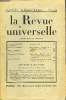 LA REVUE UNIVERSELLE TOME 49 N°5 - Charles BENOIST de l’Institut. Souvenirs. III. Maurice BARRÉS. Mes Cahiers : Journal de la Chambre (1906-1907). ...