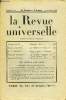 LA REVUE UNIVERSELLE TOME 51 N°17 - Pierre LAFUE. Allemagne 1932. I. Edmond JALOUX. La Vieillesse de Goethe. II. .E. N. DZELEPY. Dettes de guerre : ...