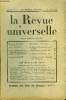LA REVUE UNIVERSELLE TOME 57 N°1 - Maurice BARRÉS. Mes Cahiers (1909-1911). E.-N. DZELEPY. Le Drame de la prospérité américaine. G.-K. CHESTERTON ...