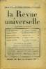 LA REVUE UNIVERSELLE TOME 60 N°21 - Jacques BAINVILLE. La Troisième République (suite) François PORCHÉ. La Jeunesse de Tolstoï. III.André DUBOSCQ. ...