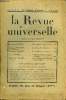 LA REVUE UNIVERSELLE TOME 60 N°23 - Maurice BARRÉS. Mes Cahiers (1911-1912).Charles BENOIST de l’Institut. La Monarchie française. François PORCHE. La ...