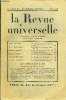 LA REVUE UNIVERSELLE TOME 73 N°3 - Léon DAUDET. La Vie orageuse de Clemenceau. I. René BENJAMIN. Chronique d'un Temps troublé. III. Pierre LAFUE. ...