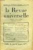LA REVUE UNIVERSELLE TOME 79 N°21 - « BIEN D’IMPOBTANT A SIGNALER. » Jacques DELEBECQUE. Les Dominions et leur effort. Bernard de VAULX. Begards sur ...