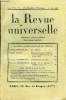LA REVUE UNIVERSELLE TOME 80 N°1 - « LA SEULE INTERNATIONALE QUI TIENNE »Jacques BOULENGER. Le « Moral ». Edmond PILON. Madame Henriette et l'alliance ...