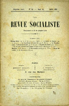 LA REVUE SOCIALISTE TOME 10 N° 55 - Etienne Dolet, par le Dr Bourneville, député. — Le Canal de Panama, par G. Rouanet. — Le Socialisme en Roumanie, ...