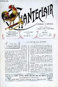 CHANTECLAIR N° 136 - LE JOUR DE L'AN ASIATIQUE PAR ALBERT DE POUVOURVILLE, LE DOCTEUR LAUNOIS, DE LA FORCE PHYSIQUE PAR ALEXANDRE DUMAS FILS, LE JOUR ...