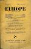 EUROPE REVUE MENSUELLE N° 108 - D.-H. LAWRENCE. Jimmy.MARCEL MARTINET. Automne.EMMANUEL BERL .. La Politique et les Partis (II).RENÉ MÉJEAN. Un ...