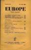 EUROPE REVUE MENSUELLE N° 152 - NOTO SOUROTO : La chanson du Wayang. JEAN GAULMIER : Thalassa. WALDO FRANK : Le devoir essentiel de Vécrivain. CLAIRE ...