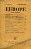 EUROPE REVUE MENSUELLE N° 153 - ARTHUR HENDERSON : Le programme travailliste de la paix. EUGÈNE DABIT : Monsieur Petitfrère. GEORGES FRIEDMANN : ...