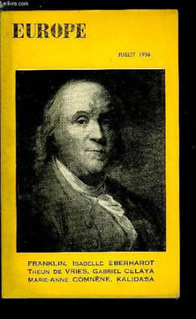 EUROPE REVUE MENSUELLE N° 127 - Franklin, le démocrate par Renaud de Jouvenel, Notre premier ambassadeur par Vernon Louis Parrington, Lettres inédites ...