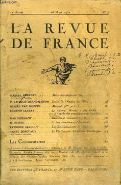 LA REVUE DE FRANCE 12e ANNEE N°5 - MARCEL PRÉVOST de l'Académie Française. Marie-des-Angoisses (fin) P. LE COUR GRANDMAISON. Déclin de l’Empire des ...