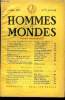 LA REVUE HOMMES ET MONDES N° 57 - Vingt ans en 1951 - Enquête sur les jeunes hommes d’aujourd hui. ROBERT KANTERS et GILBERT SIGAUX..L'Avare - Grande ...