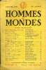 LA REVUE HOMMES ET MONDES N° 78 - Mort en fraude. Roman, Première partie. JEAN HOUGRON .John Poster Dulles... LOUIS BRANDT-PELTIER Regard sur ...