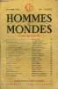 LA REVUE HOMMES ET MONDES N° 87 - Trois semaines en Scandinavie... ÉMILE HENRIOT...de l'Académie FrançaiseLibéralisme actif. RAYMOND ...