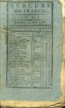 MERCURE DE FRANCE N°24 - Vers pour être mis au bas du Portrait de Madame de B*****, Bouts-rimés qu'on avait proposés, l'influence de la découverte de ...