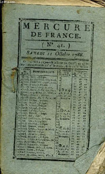 MERCURE DE FRANCE N°41 - De la jeune Veuve curieuse, Musique de M. Désaugiers, Couplet adressés à Mlle Nébel, chantant l'air précédent dans la Jeune ...