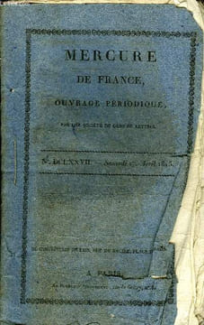 MERCURE DE FRANCE N°DCLXXVII - Hymne à la providence par Marc-Ant. Jullien, Le bosquet, La rose et le Bouton - fable par M.C.O. Barbaroux, La fortune ...