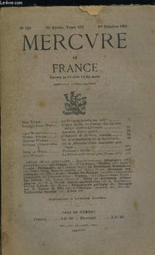 MERCURE DE FRANCE N° 559 - TOME CLI - La Pologne a-t-elle son art ? par Jean Topass, L'Ame Noire, la femme chez les Primitifs Centre Africains par le ...