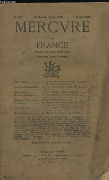 MERCURE DE FRANCE N° 574 - TOME CLVI - La paix et la guerre dans l'oeuvre d'Erckmann-Chatrian par Tony Roche, Les blés d'automne par Alexandre ...