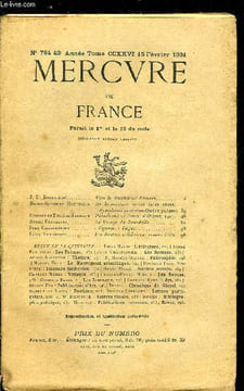 MERCURE DE FRANCE N° 784 - TOME CCXXVI - Vers le quatrième univers par J.H. Rosny Ainé, De la musique avant toute chose, symphonie pour mon ombre par ...