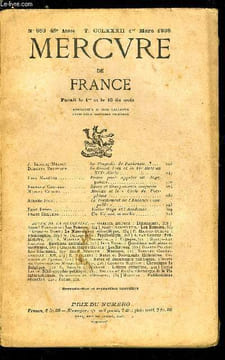 MERCURE DE FRANCE N° 953 - TOME CCLXXXII - La tragédie de Rathenau par J. Benoist-Méchin, Le Grand Trek et la Vie Boer au XIXe siècle par Dorette ...