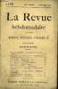 LA REVUE HEBDOMADAIRE TOME XL N°173 - Maurice MAINDRON. — Le Tournoi de Vauplassans. (IX, fin.).A. LE BRAZ.— Au pays des Pardons : Saint-Yves. ...