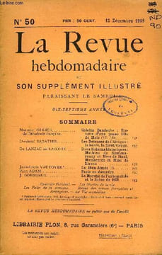 LA REVUE HEBDOMADAIRE ET SON SUPPLEMENT ILLUSTRE L'INSTANTANE TOME XII N°50 - Maurice BARRÉS de l’Académie française. Colette Baudoclie : Histoire ...