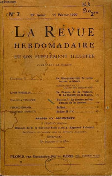 LA REVUE HEBDOMADAIRE ET SON SUPPLEMENT ILLUSTRE L'INSTANTANE TOME II N°7 - Vice-amiral X. La Réorganisation de notre marine militaire..CONFÉRENCES DE ...