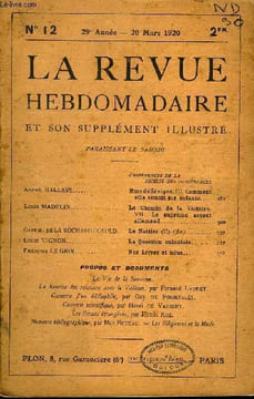 LA REVUE HEBDOMADAIRE ET SON SUPPLEMENT ILLUSTRE L'INSTANTANE TOME III N°12 - André. HALLAYS. Mme de Sévigné. III. Comment elle aimait ses ...