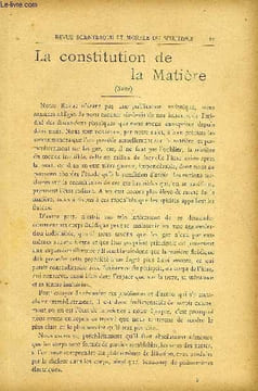 REVUE SCIENTIFIQUE ET MORALE DU SPIRITISME 8e ANNEE N°2 - La constitution de la matière.. Gabriel Delanne. La transmission de la pensée. Binet-Sanglé. ...