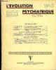 L'EVOLUTION PSYCHIATRIQUE FASCICULE II - J. FAVEZ-BOUTONIER .. LA SIGNIFICATION DU COMPLEXE D'OEDIPE. P. FOUQUET.. ALCOOLISME ET PSYCHIATRIE .S. ...
