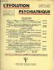 L'EVOLUTION PSYCHIATRIQUE FASCICULE III - CASTETS (B.) : Réflexions sur les désordres de l’intelligence. KOECHLIN (Ph.) : Création d’un Collectif de ...