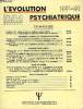 L'EVOLUTION PSYCHIATRIQUE FASCICULE II - PANKOW (G.) : Image du corps et médecine psychosomatique .ROGNANT (J.) : Conditionnement et déconditionnement ...