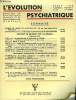 L'EVOLUTION PSYCHIATRIQUE FASCICULE III - BASSINE (Ph), ROJNOV (V.) et ROJNOVA (M.) : Ce que nous pensons de la Psychanalyse.ZOURABACHVILI (A. D.) : ...