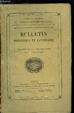 SOCIETE DE L'HISTOIRE DU PROTESTANTISME FRANCAIS - BULLETIN HISTORIQUE ET LITTERAIRE N° 4 - Les premières persécutions a la cour de Ferrare, 1536 par ...
