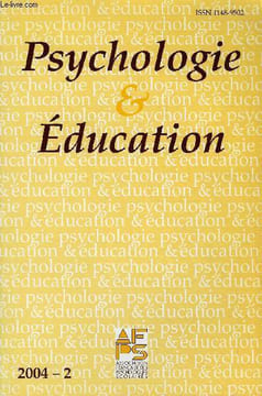 PSYCHOLOGIE & EDUCATION N° 57 - Dominique De Peslouan - Le role de l'élaboration de la position dépressive en pédagogie. Les modes d'interaction ...