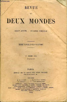REVUE DES DEUX MONDES XXXVe ANNEE N°2 - I. — FLAMEN, première partie, par M. P. Albane.II. — UN PRÉJUGÉ SUR L’ART ROMAIN, par M. E. Beulé, de ...