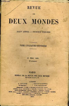 REVUE DES DEUX MONDES XXXVe ANNEE N°2 - I. — L’ITALIE ET LA VIE ITALIENNE. — V. — LE PEUPLE ET LE GOUVERNEMENT DE ROME, LA CAMPAGNE ROMAINE ET LA ...
