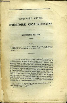 REVUE DES DEUX MONDES LIIIe ANNEE N°3 - Cinquante années d'histoire contemporaine - Monsieur Thiers VII par Ch. de Mazade, Mon frère Yves par Pierre ...