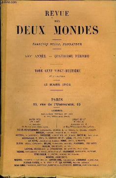 REVUE DES DEUX MONDES LXVe ANNEE N°2 - I._ AVENTURE DE VOYAGE, dernière partie, par M. Charles deBerkeley.II.— DE LÉOBEN A CAMPO-FORMIO. — I. LES ...
