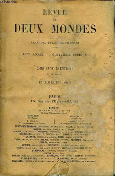 REVUE DES DEUX MONDES LXVe ANNEE N°2 - I. — TRIOMPHE DE LA MORT, quatrième partie. — L’ERMITAGE, par II. Gabriel d'Annunzio.II.— AUGUSTE COMTE. — SES ...