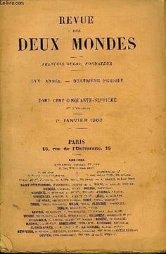 REVUE DES DEUX MONDES LXXe ANNEE N°1 - I.— AU MILIEU DU CHEMIN, troisième partie, par M. EdouardRod.II.— LA REPRÉSENTATION PROPORTIONNELLE ET LE ...