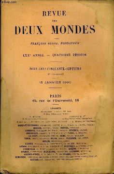 REVUE DES DEUX MONDES LXXe ANNEE N°2 - I.— LE DERNIER BIENFAIT DE LA MONARCHIE. — LA NEUTRA-LITÉ DE LA BELGIQUE. — II. CONVOCATION DE LA CONFÉRENCE DE ...