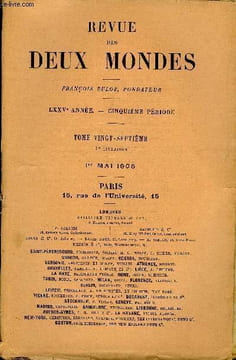 REVUE DES DEUX MONDES LXXVe ANNEE N°1 - I.— L’ISOLÉE, deuxième partie, par M. René Bazin, del’Académie française.II.— LA CONJURATION DE CATILINA. — ...