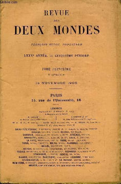 REVUE DES DEUX MONDES LXXVe ANNEE N°2 - I.— UN VOYAGE A SPARTE, première partie, par M. MauriceBarrès.II.— LES ROQUEVILLARD, première partie, par M. ...