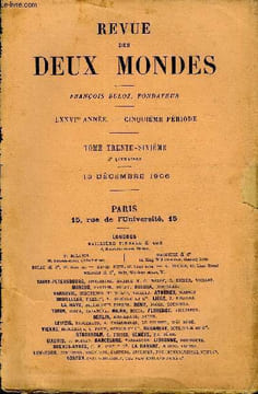 REVUE DES DEUX MONDES LXXVIe ANNEE N°4 - I.— L’OMBRE S’ETEND SUR LA MONTAGNE, première partie, parM. Edouard Rod.II.— A PROPOS D’UN MOT LATIN. — I. ...