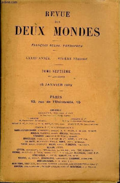 REVUE DES DEUX MONDES LXXXIe ANNEE N°2 - I.— EUGÈNE-MELCHIOR DE VOGUÉ, par M. Paul Bourget,de l’Académie française.II.— MADELEINE JEUNE FEMME, ...